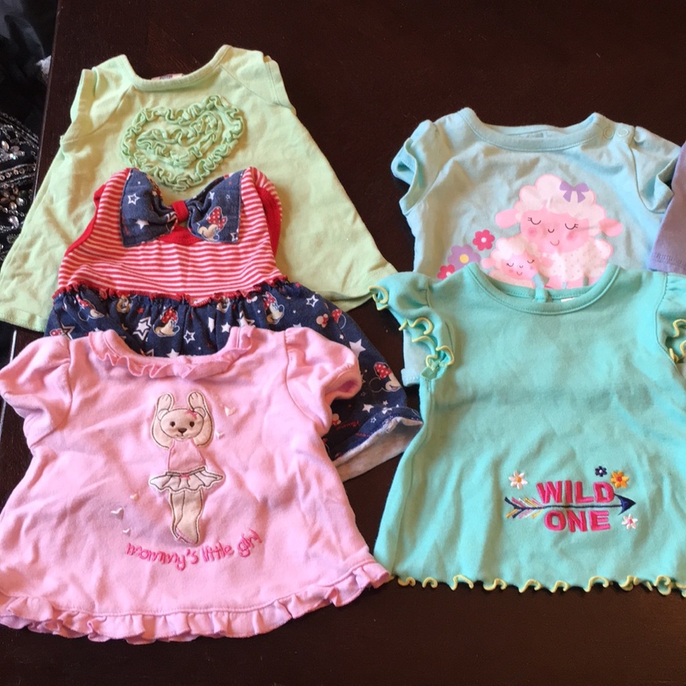 *!!LOT!!* 0-9 month baby girl shirts